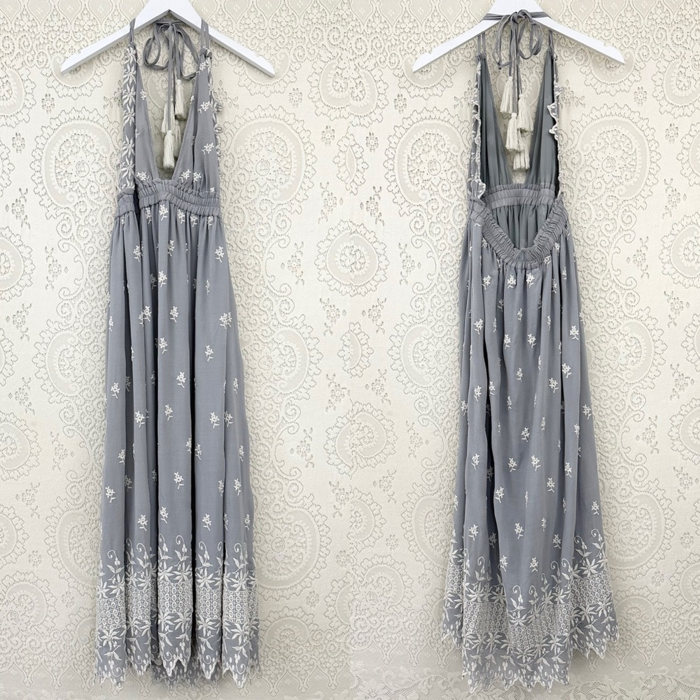 LoveShackFancy Isabel Dress in Dusty Sage Summer Garden - Picture 2 of 16